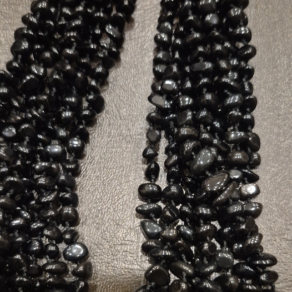Black Onyx Necklace 8 Strand - Picture 4 of 6